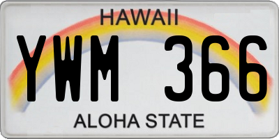 HI license plate YWM366