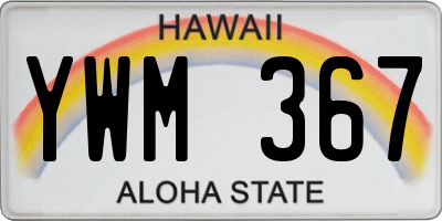 HI license plate YWM367