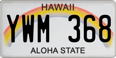 HI license plate YWM368