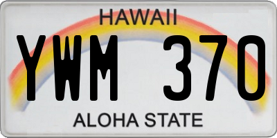 HI license plate YWM370