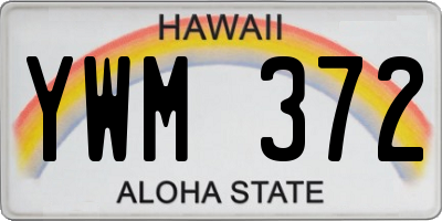 HI license plate YWM372