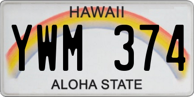 HI license plate YWM374