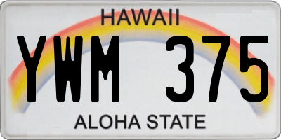 HI license plate YWM375