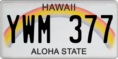 HI license plate YWM377