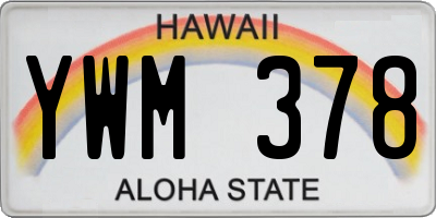 HI license plate YWM378