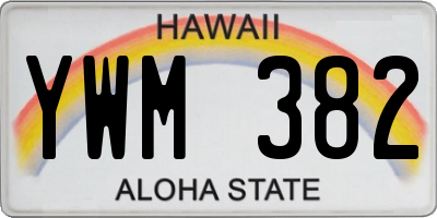 HI license plate YWM382
