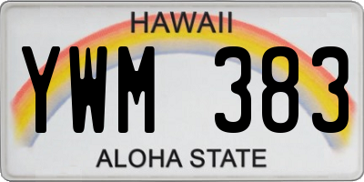 HI license plate YWM383