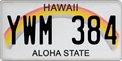 HI license plate YWM384