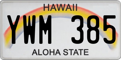 HI license plate YWM385