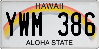 HI license plate YWM386