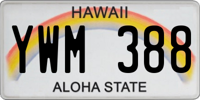 HI license plate YWM388
