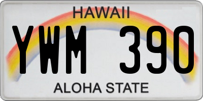 HI license plate YWM390