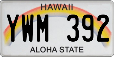 HI license plate YWM392