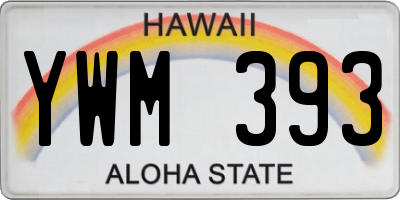 HI license plate YWM393