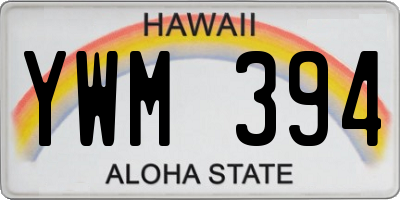 HI license plate YWM394
