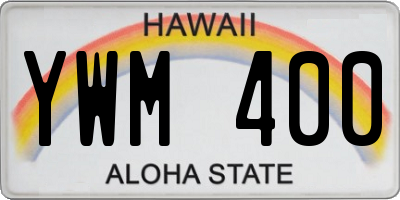 HI license plate YWM400