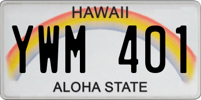HI license plate YWM401