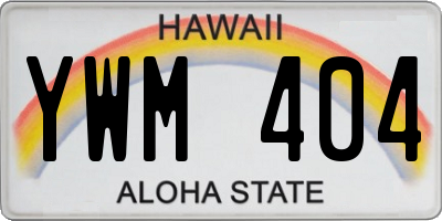 HI license plate YWM404