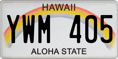 HI license plate YWM405