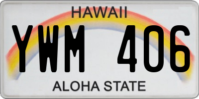 HI license plate YWM406