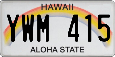 HI license plate YWM415
