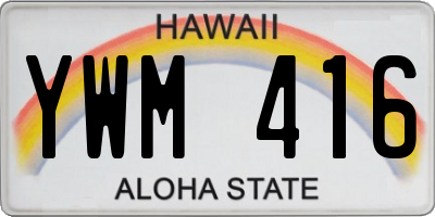 HI license plate YWM416