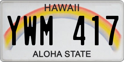 HI license plate YWM417