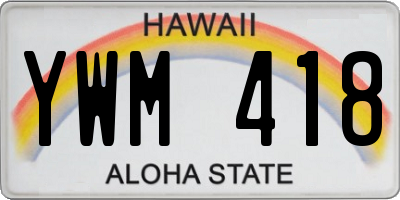 HI license plate YWM418