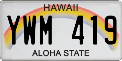 HI license plate YWM419
