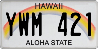 HI license plate YWM421