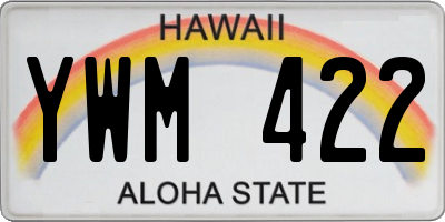 HI license plate YWM422