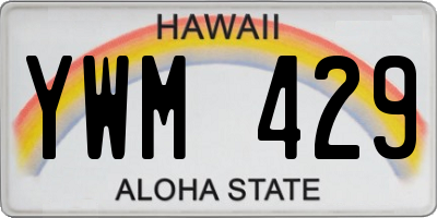 HI license plate YWM429