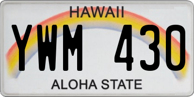 HI license plate YWM430