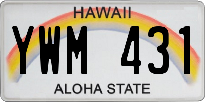 HI license plate YWM431