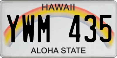 HI license plate YWM435