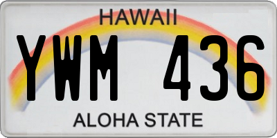 HI license plate YWM436