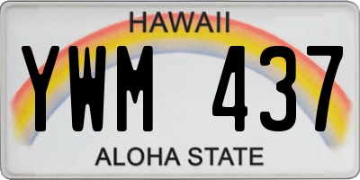 HI license plate YWM437