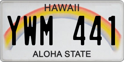 HI license plate YWM441