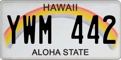 HI license plate YWM442