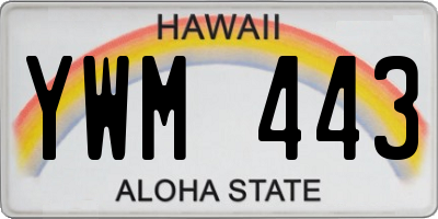 HI license plate YWM443