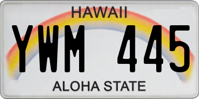 HI license plate YWM445