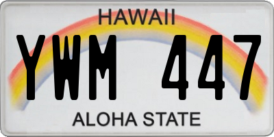 HI license plate YWM447