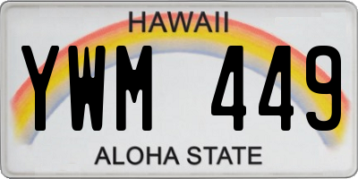 HI license plate YWM449