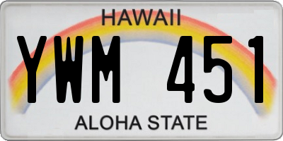HI license plate YWM451
