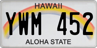 HI license plate YWM452