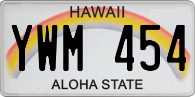 HI license plate YWM454