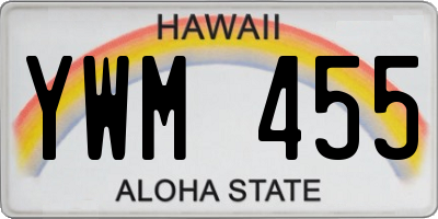 HI license plate YWM455
