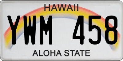 HI license plate YWM458