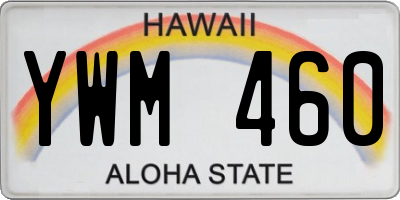 HI license plate YWM460