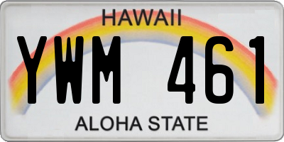 HI license plate YWM461
